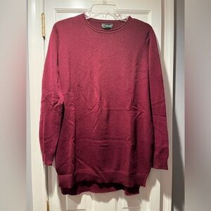 Women’s C by BLOOMINGDALE’S Burgandy Cashmere Sweater sz S
